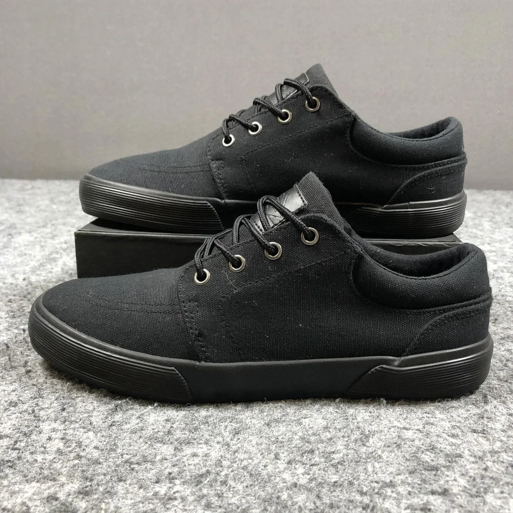 St. John's Bay Shoes Mens Size 8.5 Black Canvas Lace Up Casual SJB Bryce